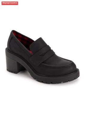 Faux Stack Heel Heeled Loafer Women's Slip-On Shoes